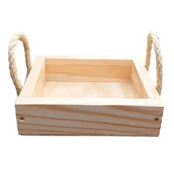 Cesta, bandeja ● Pinus com alça de corda