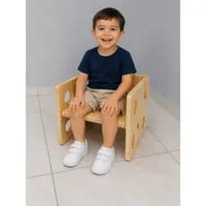 Poltrona Infantil Pequena em Madeira  Ideal para Quarto, Escola e Creche