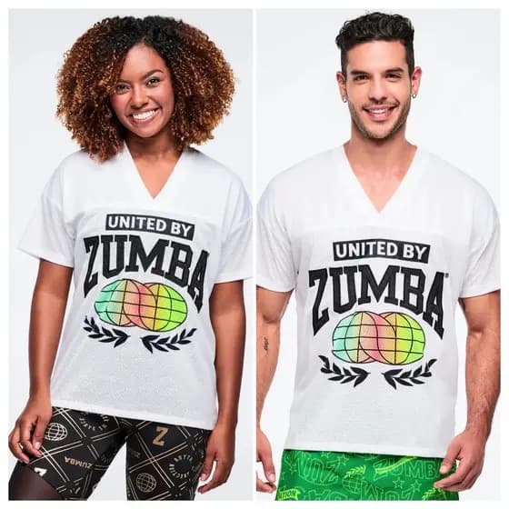 Zumba Fitness Dance Homens Mulheres Soltas Manga Curta Top Malha Bordado 1169
