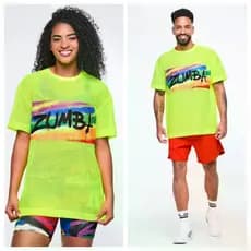 Nova Zumba dança roupas de Fitness respirável camiseta malha em torno do pescoço manga curta 1255