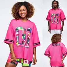 Zumba Series Novo Estilo Homens Mulheres Fitness Wear Patch Bordado Camiseta Esportiva Top Jersey 888