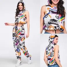 Zumba série novo estilo masculino feminino Fitness Wear pulôver com capuz colete calças esportivas terno 833 532