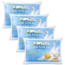 Combo Travesseiros Penas e Plumas de Ganso Para Cama Branco Confortável