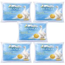 Travesseiros Premium Pluma de Ganso Hotel 70x50cm Macios Luxo Antialérgicos Sono Confortável