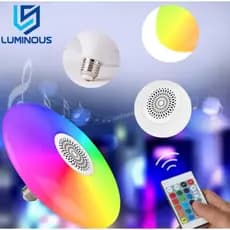 Lâmpada Musical Bulbo Ufo 24w Led RGB 16 Cores Com Controle Remoto E Luz Branca Bluetooth Música Caixa De Som