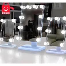 Luz De Espelho Com Led Camarim Maquiagem 10 Lampadas 3 Cores A3