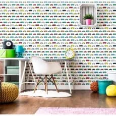 Papel De Parede Infantil Kombi E Fusca 310x58cm