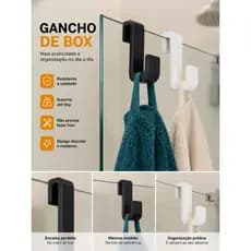 Suporte Gancho Porta Toalha Para Box Banheiro Roupa Bolsa Roupão