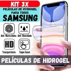 3 Películas De Hidrogel Para Samsung Galaxy Todos Modelos Linha A S M Ultra Note Plus Fe S25 S24 S23 S22 S21 S20 S10 S9