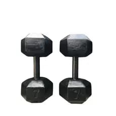 Halter 7 kg Sextavado de Concreto "UNIDADE" - Treino em Casa Musculação - Pesos  - Exercício