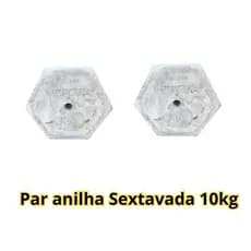 Par de Anilhas 20kg - De cimento - Anilhas de treino - 2 Anilhas de 10 kg - Amilhas sem acabamento