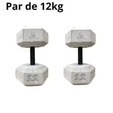 Par de Halter de 12kg - Halter sextavado de cimento sem acabamento Treino em casa - Halter de 12kg