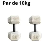 Par de Halter de 10kg - Halter sextavado de cimento sem acabamento Treino em casa - Halter de 10kg