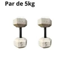 Par de Halter de 5kg - Halter sextavado de cimento sem acabamento Treino em casa - Halter de 5kg