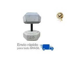 Halter de 20kg - Halter sextavado de cimento sem acabamento- Unidade