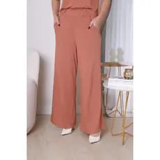 Calça Pantalona Feminina com Bolsos e Elástico na Cintura Tecido Malha Viscolycra Tamanhos P M G GG