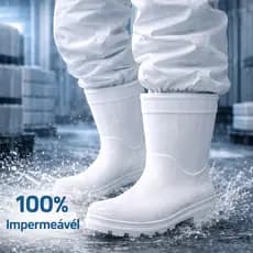 Bota Botina Galocha Impermeável Com CA Produto Original Para Açougueiro Roça Limpeza Hospital