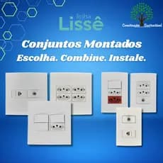 Conjuntos Montados 4x4, 4x2, 10A, 20A, Simples, Paralelo, Dupla, Tripla, RJ45, Coaxial Apoio Lissê