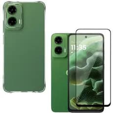 Capa Capinha Anti Impacto + Película 3D 9D Compatível Com Motorola Moto G05 / G15 / G35 / G55 / G75