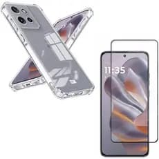 Kit Capa Capinha Anti Impacto e Película 3D 9D Compatível Com Motorola Moto Edge 50 / 50 Neo / 50 Fusion / 50 Pro