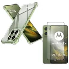Capa Capinha Anti Impacto + Película 3d Curvada Premium Para Moto Edge 70, 70 Fusion, Signature