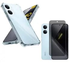 Kit Capa Anti Impacto + Película Cerâmica 9D Vidro 3D Privacidade POCO X8 Pro X8 Pro Max