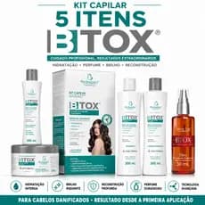 Shampoo e condicionador máscara de hidratação leave in e óleo para cabelo BTOX Reconstrutor Pós Progressiva Liso intenso