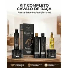 Kit shampoo e condicionador máscara de hidratação leave in óleo para cabelo Argan Cavalo de raça Antiqueda e crescimento