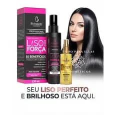 Kit óleo para cabelo + protetor termico cabelo liso imediato sem frizz redutor de volume