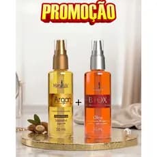 Kit 2 óleo para cabelo Reparador Condicionate Hidratante Anti frizz Redutor de volume Argan e Botox