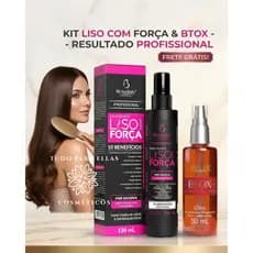 Kit protetor termico cabelo + óleo para cabelo Liso Perfeito Resultado de salão 130ml