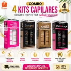 Kit 4 shampoo e condicionador para todos os tipos de cabelos Atacado oferta relampago hoje