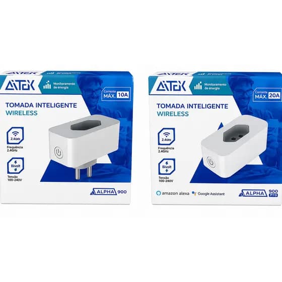 Tomada Inteligente Wi-Fi 10A E 20A  App Tuya Alexa Google Controle e Monitoramento Energia AITEK ALPHA-900