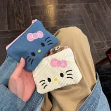 Necessaire Porta-Moedas e Cartões Gatinho KT - Mini Bolsa de Viagem para Mulheres
