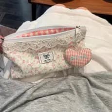 Novo laço Floral lápis caso ins bonito fresco saco de papelaria estudante grande capacidade saco de lápis saco de armaze