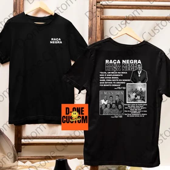 Camisa Camiseta Raça Negra Samba Pagode Estilo Casual Show Homenagem Grupo Musical Hits Estampado