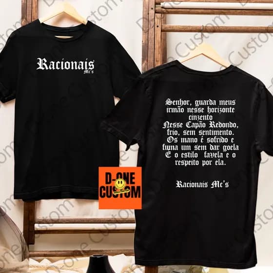 Camisa Camiseta Racionais Senhor Guarda Meus Irmão Da Ponte Pra Cá Frase Rap Musica Estampado Show