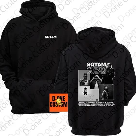 Moletom Blusa De Frio Sotam Confortável Preto Branco Frente Costa E Quando Eu Vi Fotos Cantor Rap