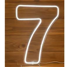 Painel Led Neon Números 0 a 9 - Acrílico 50cm para Festas e Decoração Personalizada