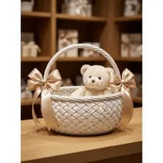 Cesta Decorativa Redonda com Alça Organizador Elegante Multiuso