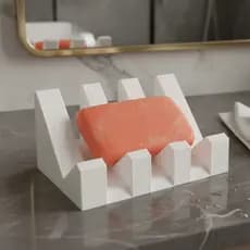 Saboneteira de Bancada Branca com Design moderno e Escoamento Eficiente