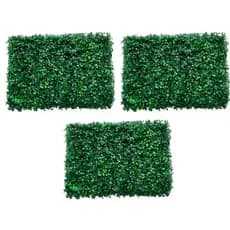 kit com 03 placas grama buchinho placa grande 60x40cm grama artificial ideal para parede verde e muro inglês