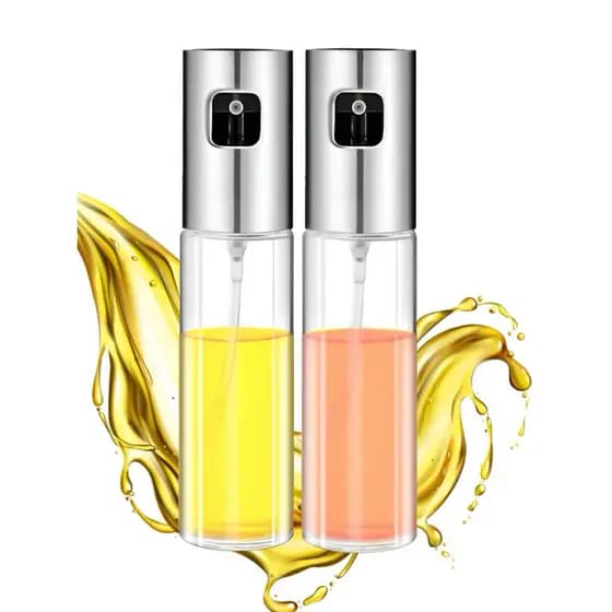 kit c/ 02 Galheteiro Pulverizador Spray De Azeite , Vidro, 100ml, , Saladas Prateado