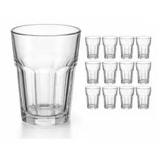 Jogo 12 Copos Vidro Grosso 310ml Transparente Ideal Agua Suco Drink Vitaminas