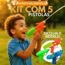 Kit 5 Arminha Pistola de Agua Lanca Agua Brinquedo de Piscina Diversao Garantida