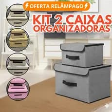 Kit 2 Caixa Organizadora de Guarda Roupa Multiuso para Roupa Dobrável Armazenamento Brinquedos Objetos Lavanderia