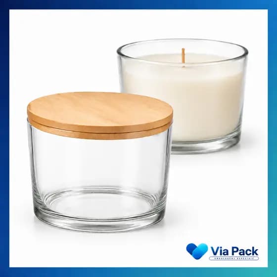 Kit 20 Potes de Vidro para Velas 150ml Tampas Madeira Lembrancinha Aniversários Nadir Figueiredo