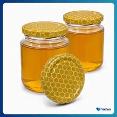 Kit Potes De Vidros Belem 240ml Para Mel Pudim Bolo no Pote Doces Brigadeiro Tampas Metálicas