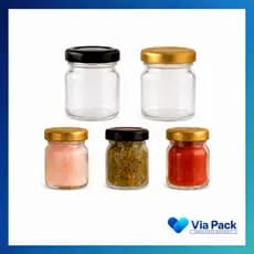 Kit Mini Potinhos de Vidro 40ml Tampa Metálica Mini Vela Lembrancinhas Geleinha Brindes Festas