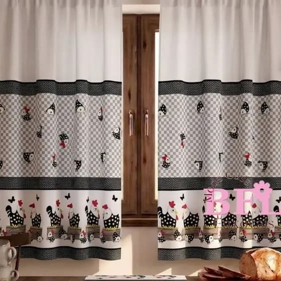 Cortina De Cozinha Para Vitro casa e decoração 200cm X 130cm - CARIJÓ
